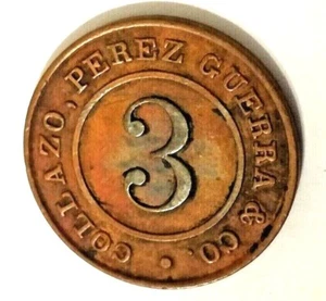 Ficha 3 ALMUD HACIENDA CAFE CARMELITA PONCE PUERTO RICO COMERCIO Collazo Token - Picture 1 of 3