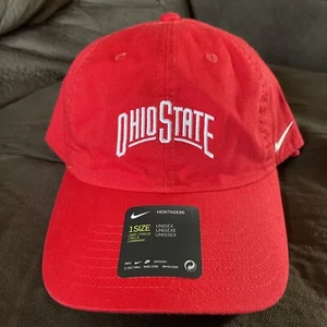 Ohio State Buckeyes Nike Heritage86 Arch Wordmark Adjustable Retro Red Hat Cap - Picture 1 of 5
