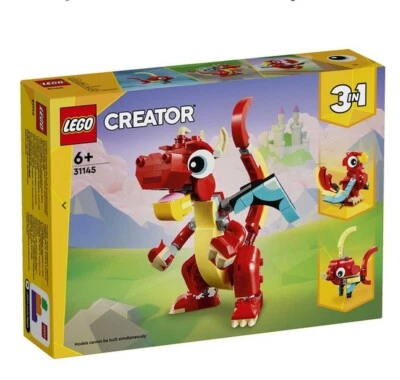 LEGO Creator 3-in-1 Red Dragon Set 31145 Build Dragon Phoenix & Fish NEW SEALED - Image 1 of 4