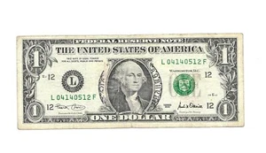 2001-$1. DOLLAR NOTE WITH A STAMP SEAL ON THE MIDDLE,# (04140512) .SEE IT. - Picture 1 of 2
