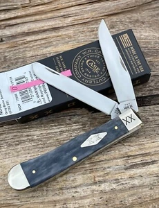 CASE XX *d SFO 2024 SMOOTH GRAY XX DIAMOND SHIELD TRAPPER KNIFE KNIVES - Picture 1 of 7