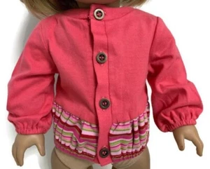 Dark Pink Knit Jacket Clothes for 18 inch Dolls Girl - Picture 1 of 3