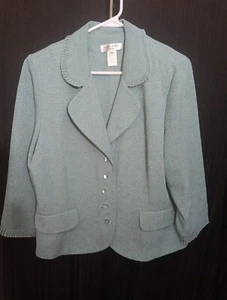Miss Dorby Damen Jacke Größe 16 Aqua Blau Glaskugelknöpfe - Bild 1 von 4