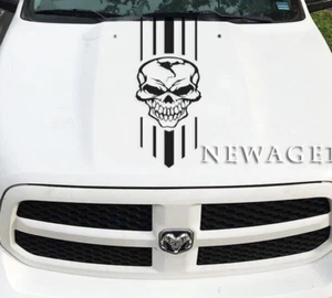 Skull Hood Decal, Vinyl Truck Stripe, Removable Universal Car Decal - Bild 1 von 3