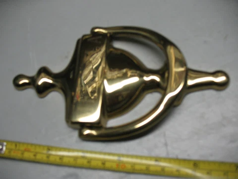 MENDOLA INSCRIBED DOOR  KNOCKER POLISHED  BRASS  VINT. SPAIN Cover