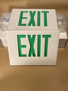 Hubbell Combination EXIT Sign Emergency Light Dual Side Mt Heads SMXWG3RL 2-Face