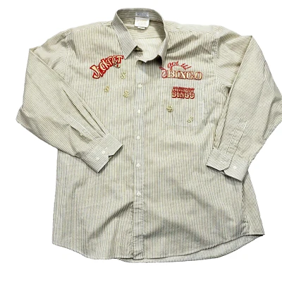 Camisa vintage rara JACKPOT BINGO para mujer bordada años 80 90 con hombreras XL Foto 1 de 4