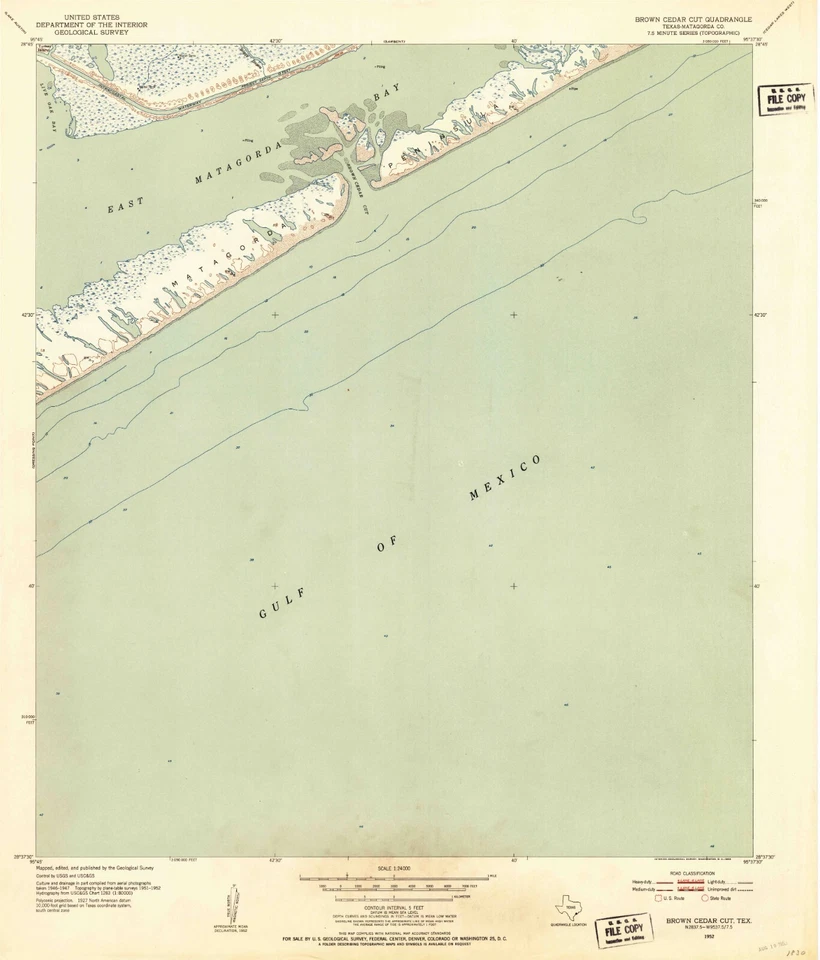 Brown Cedar Cut, TX - 1952 Topographic Map | Vintage USGS Print | Historic TX - Image 1 of 1