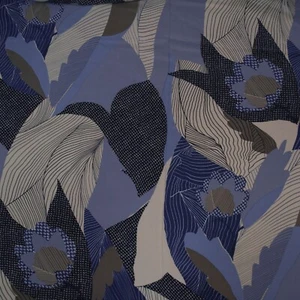 Max Mara mulberry crepe silk fabric Abstract Blue  Price is for 1m. Defect - Picture 1 of 11