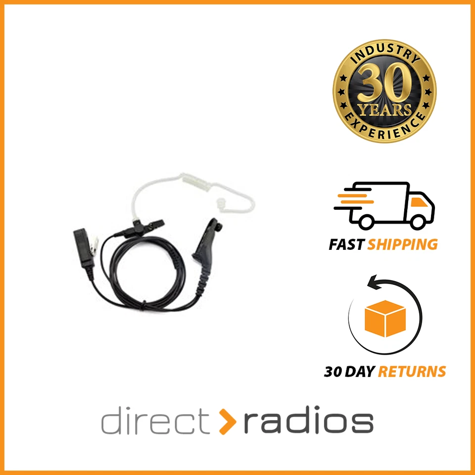 2 Wire Acoustic Tube Earpiece with Mic & PTT for Motorola DP4000/e Series - Image 1 of 1