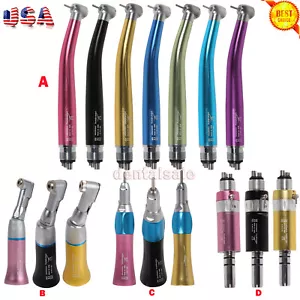 NSK Style Dental High Low Speed Handpiece Contra Angle Straight Air Motor 4 Hole - Foto 1 di 95