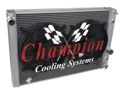 RN Champion 2 Row Radiator,12" Fans for 1989 - 1996 Chevrolet Corvette V8 Engine - Image 1 of 4
