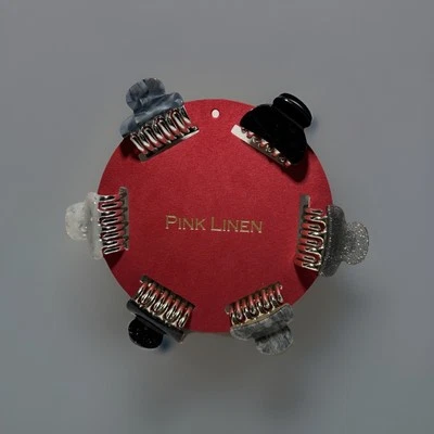 NUEVO Mini clips de garra de lino rosa - mármol/negro/brillo/multi Foto 1 de 3