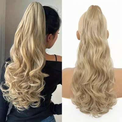 Extensión cola de caballo con clip - cabello sintético para mujer, rubio claro (24) Foto 1 de 4