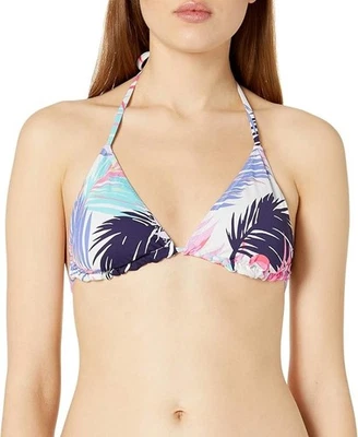 Hobie Womens Triangle Halter Swimsuit Bikini Top~Reverse~Multi/in the Mix~M NWT - Image 1 of 4