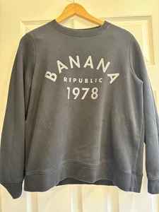 Banana Republic 1978 Graphic Sweatshirt Black Size Medium Women’s Pullover - Picture 1 of 12