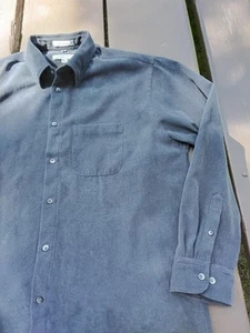 Men's Blue XL "Microsuede" Long Sleeved Button-Up Shirt Geoffrey Beene - Picture 1 of 5