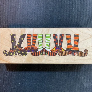 Witches Shoes Rubber Stamp Multi shaped and designed 2.5x6.5 inches - Picture 1 of 6
