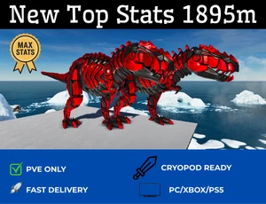 🔥ARK Survival Ascended PvE Top Stats Deadpool Tek Rex 1895m PC/XBOX/PS5 ASA - Picture 1 of 9