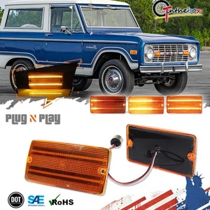 Luces de señal LED ámbar dinámico conmutadas parrilla delantera Ford Bronco 1969-1977 - Imagen 1 de 11