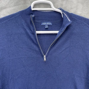Peter Millar sweater Men's XL crown voyager zip cashmere silk England saddle - Picture 1 of 13