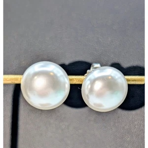Extra Large Classic Timeless Faux Pearl Post Earrings - Picture 1 of 5