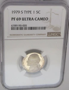 1979-S Type 1 Jefferson Nickel NGC PF69 ULTRA CAMEO = Golden Toning - Picture 1 of 7
