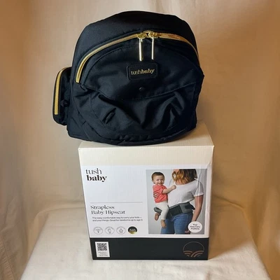 Portacadera TushBaby para Bebés/Niños Pequeños Almacenamiento Negro Dorado Nuevo Con Caja Abierta Foto 1 de 4