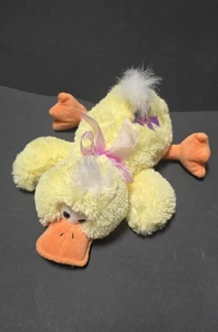 Goffa gelbe Ente Plüschtier liegend Stofftier Schleife Band süß weich Kinder 3+ - Bild 1 von 9