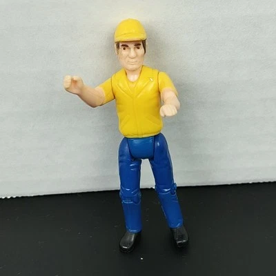Nylint Construction Man Figure Yellow Shirt And Hat Blue Jeans Vintage 3 Inch - Image 1 of 4