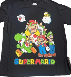 Super Mario Bros Herren T-Shirt XL Schwarz Grafik Nintendo Gamer Tee - Bild 1 von 2