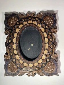 Bali Traders Batik Holz Dekorativer Oval Bilderrahmen 3,5 x 5" Handarbeit Bali - Bild 1 von 24