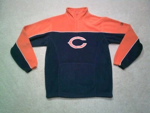 Chicago Bears 1/4 Zip Fleece Sweater Youth Large Blue Orange Reebok - Picture 1 of 9