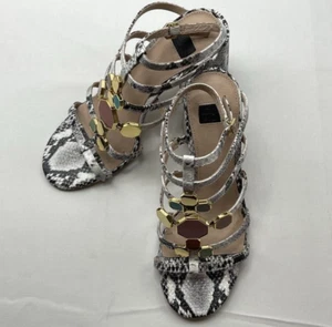 Louise Et Cie Women's 7M EU 37.5 Lo-Leeba Leather Strappy Faux Snake Sandals - Picture 1 of 10