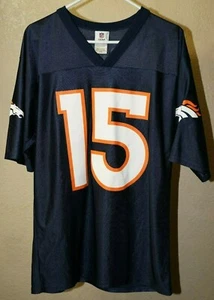 NFL Team Apparel M Denver Bronco's navy short sleeve Marshall 15 jersey - Picture 1 of 4
