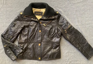 Baby Phat vintage black lamb skin leather moto-inspired jacket-L - Picture 1 of 9