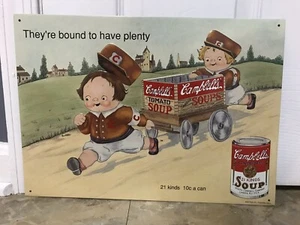 Campbell Kids Nostalgic Tin Signs No. 16 "Bound To Have Plenty" 1993 Limited Ed. - Picture 1 of 3