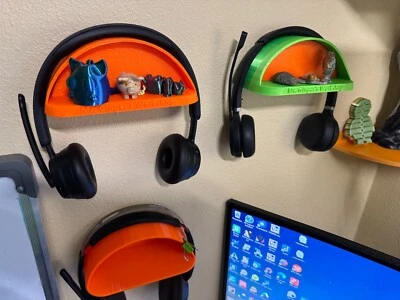 ¡Soporte para auriculares personalizable montado en la pared con compartimento secreto! - Impreso en 3D Foto 1 de 4