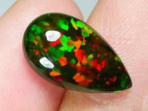 3.79ct Welo Opal Pear Cabochon AAAA Smoked Loose Ethiopian VIDEO - Picture 1 of 5