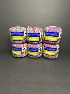 Menge 6 Pingouin Trikotin Mehrfarbig Lila, Aqua, Grau & Rot 100% Baumwolle Garn - Bild 1 von 6
