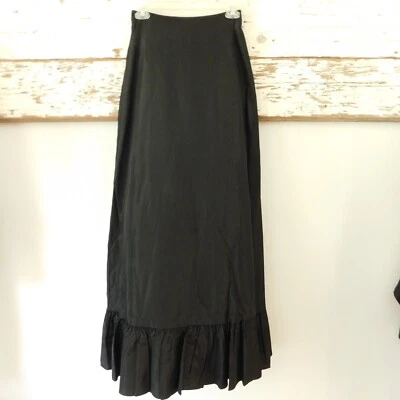 Jessica McClintock Gunne Sax Black Maxi Skirt Lined Ruffle Women's Size 3 NWOT Foto 1 de 4