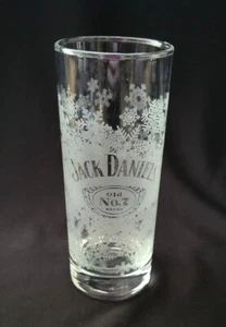 JUEGO DE 4 VASOS DE VIDRIO JACK DANIELS GRABADOS COPO DE NIEVE BLANCO TOM COLLINS 10 OZ - Imagen 1 de 3