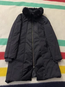 Women’s Vintage 90s Armani Exchange Long Fur Collar Overcoat Oversized Medium M - Picture 1 of 16