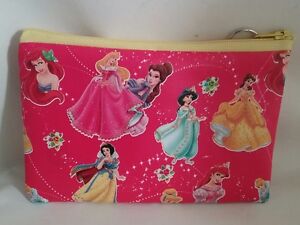 Pink princess handmade coin purse case pencil make up bag pvc fabric