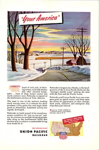 Union Pacific Railroad Print Ad Jan. 1945 Color Nat'l Geographics 11x7½" Full Pg - Picture 1 of 1