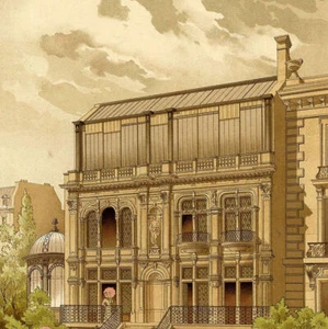 Architecture Hotel Particulier Parent - Planat Grande Chromolithographie XIXème - Picture 1 of 2