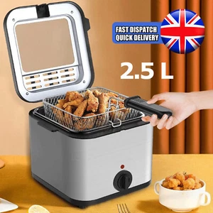 2.5L Large Capacity 1000W Electric Aluminum Deep Fat Fryer Non-stick Chip Pan UK - Picture 1 of 13