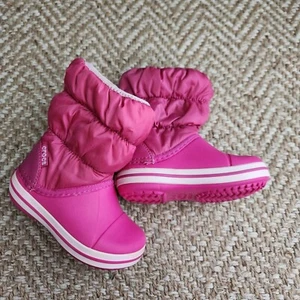 Crocs 14613 Little kid's Size C6 Pink Winger Puff Winter Boots (AV9) - Picture 1 of 10