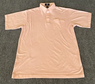 Oak Creek Mens M VTG 80s 90s Pocket Polo Shirt Pink Basic Minimalist - Image 1 of 4