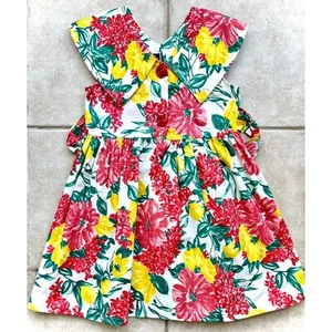 Vestido de Verano Niñas On The Go Vintage Cuello Floral 3 Botones Pecho Años 80 Talla 8 - Imagen 1 de 10